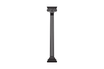 Elegant black and white illustration of a classical column