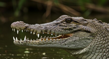 Crocodile head close up
