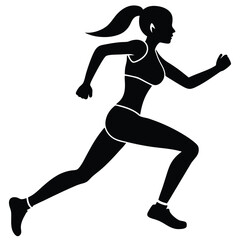 athletic fitness woman running vector