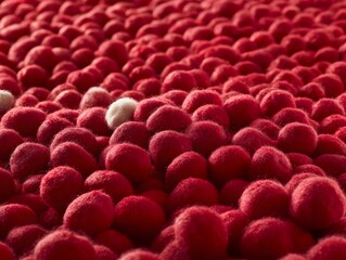 Obraz premium Abstract Red and White Felt Balls Texture Background