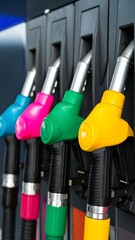 Colorful gas pump nozzles