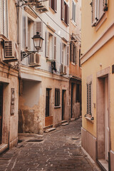 Piran, Slovenia &ndash; Medieval coastal town on the Adriatic with red rooftops and harbor scenic view