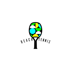 Logo template for beach tennis.	