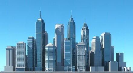 Modern City Skyline Urban Architecture Business District skyscra