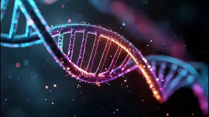 Futuristic DNA Double Helix – Biotechnology, Genetics, and Molecular Science Concept 4K - Powered by Adobe