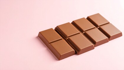 Fototapeta premium Milk chocolate bar on pink background (1)