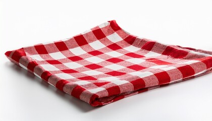red checkered tablecloth white background