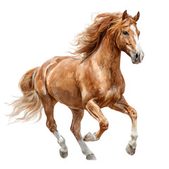 Obraz premium Majestic Chestnut Horse A Stunning Portrait of Equine Elegance isolated on transparent background