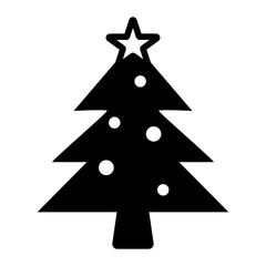 シンプルなシルエットのクリスマスツリーイラスト素材