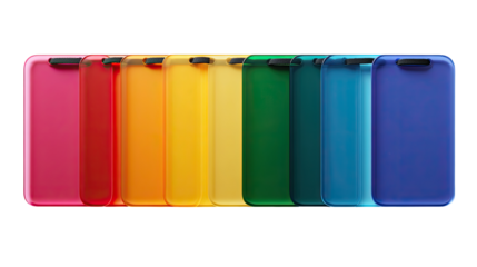Colorful phone cases in a spectrum of colors