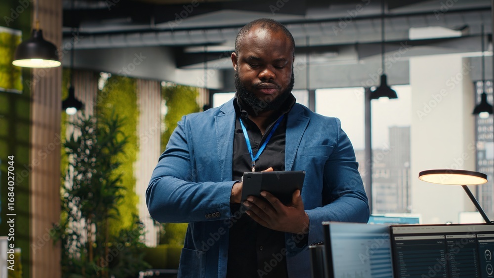 Poster black consultant leverages analytics and report writing for forecast results and corporate developme