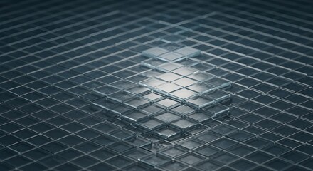 Abstract geometric pattern of clear glass tiles creating a modern background look