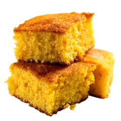 Delicious Golden Cornbread Recipes Baking Southern Cuisine Sweet Treat isolated on transparent background