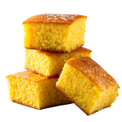 Delicious Cornbread Recipe GoldenBrown Buttery Squares Perfect for Any Occasion isolated on transparent background