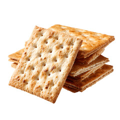 Crispy Crackers A CloseUp of Delicious Wheat Crackers isolated on transparent background