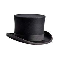 Elegant Black Top Hat Classic Headwear for Formal Occasions isolated on transparent background