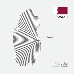 Qatar map illustration with creative concept design