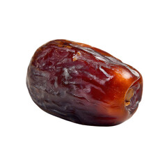 Juicy Medjool Date Closeup Photography of a Single Date Fruit isolated on transparent background