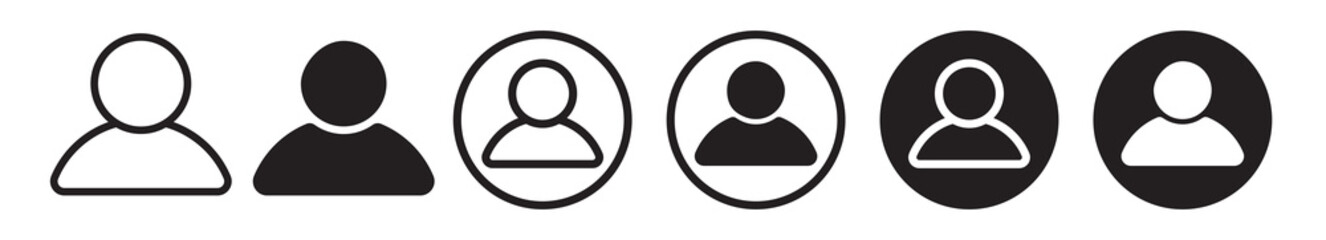 User icon set. social profile avatar vector symbol. person account web sign.
