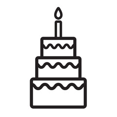 Cake icon set in outlined style.