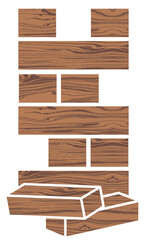 Wooden block icon, wooden toy icon, jenga icon, vector illustration