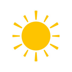 Sun icon set. Isolated summer hot sunlight sign collection. Sun stock vector icon sheet.