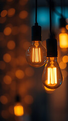 Golden Sparkles and Soft Filament Bulb Glow vertical