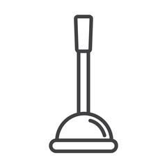 Plunger icon vector in black color.