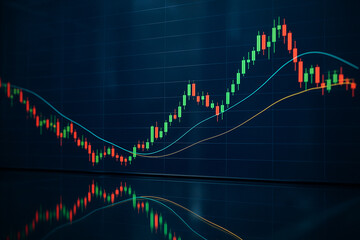 Fototapeta premium trading chart and light
