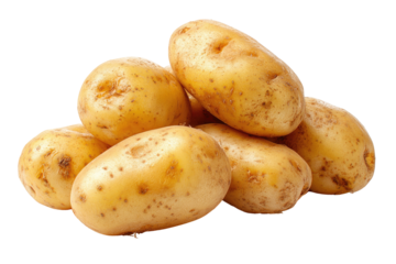 Pile of fresh, yellow potatoes