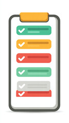 Obraz premium Colorful checklist interface with completed and pending tasks on smartphone screen