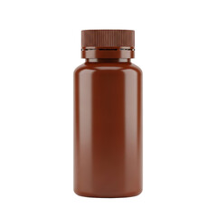 Brown Plastic Bottle Mockup Pharmaceutical, Cosmetic, or Supplement Packaging Design
