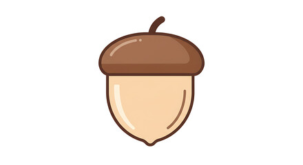 A Simple And Adorable Animated Acorn Character Bouncing Joyfully Against A Clean White Background Full Of Energy And Playfulness Perfect For Autumnal Designs And Childrens Content
