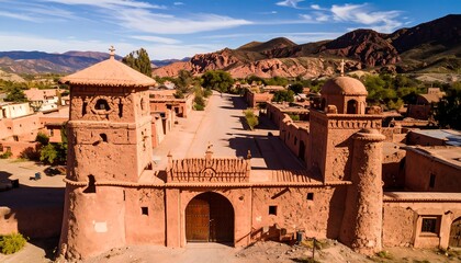 Ancient adobe city street scene
