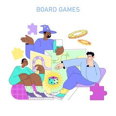 Board Game Night with Friends and Lively Expressions