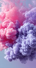 Obraz premium Abstract swirling clouds of pink and lavender smoke