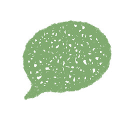 Sketch crayon fluid speech bubble icon has a soft organic circle shape. Abstract message element and graphic chat bubble use bold crayon style. Modern form for message, icon, or graphic concept.
