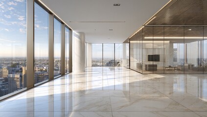 Obraz premium Modern office space with expansive city views