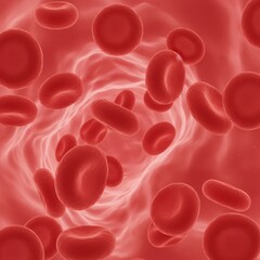 Red blood cells flowing in vein