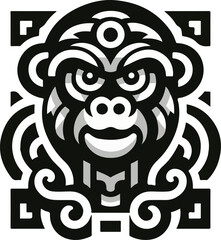 Fierce_Gorilla_Face_Artwork_–_Angry_Ape_Head_in_Ornamental_Tribal_Tattoo