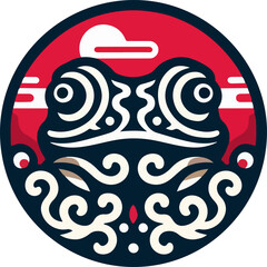 Frog_Face_Decorative_Illustration_–_Tribal_Style_Animal_Vector_with_Ornament