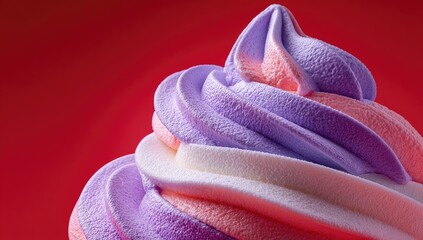 Close-up of swirls of multicolored frozen dessert