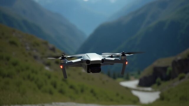 Maneuverable flight over mountain landscape