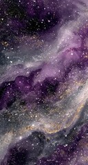 Obraz premium Abstract cosmic swirls of deep purple, gray, and gold