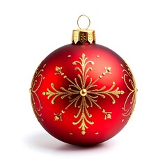 Red Christmas ornament with gold design