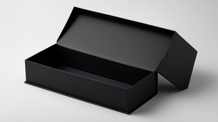 Open black box, rectangular, lidded