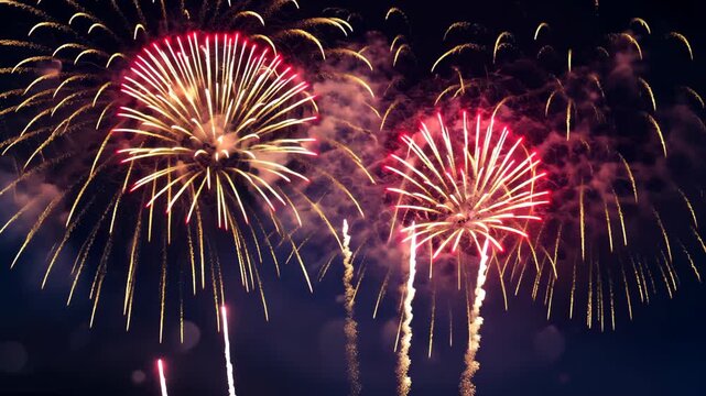 Fireworks Fiesta: A radiant display of vibrant fireworks illuminates the night sky, creating a spectacle of color and light.