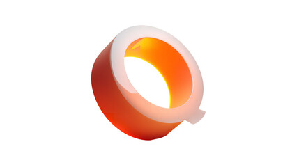 Modern, luminous letter Q with orange gradient on transparent background