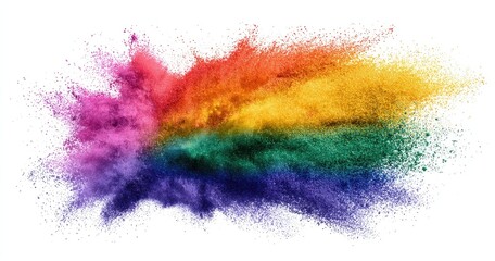 Fototapeta premium Colorful powder explosion on white background (23)
