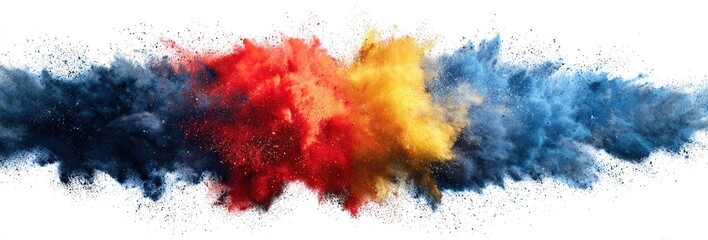 Colorful powder explosion on white background (21)